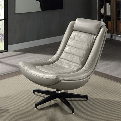 Piran - Accent Chair With Swivel - Twilight Top Grain Leather