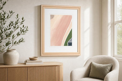 34x40 Simple Marks II By Regina Moore - Pink