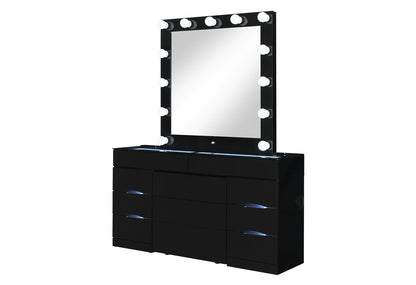Ella - Vanity Set With Storage Stool - Black