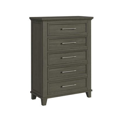 Canterbury - Twin Panel 5 Piece Bedroom Set - Gray