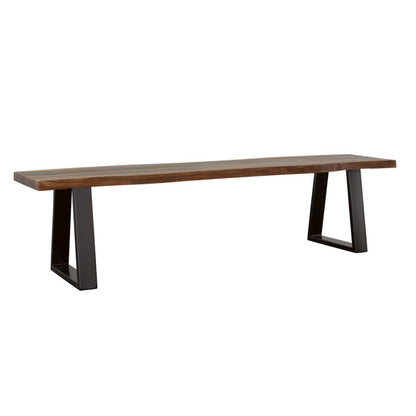 Ditman - Live Edge Wood Dining Bench - Gray Sheesham