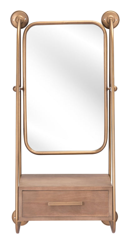 Peralta - Mirror Shelf - Gold