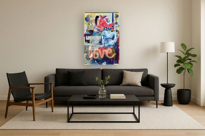 Radiant Heart Graffiti - 33" x 48" Framed Wall Art
