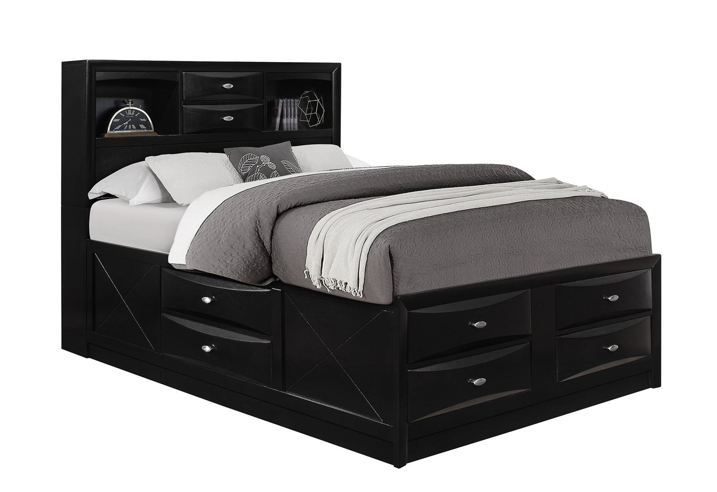 Linda - 5 Piece Queen Bedroom Set - Black