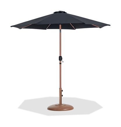 Fiji - Aluminum Patio Umbrella With Round Teak Base