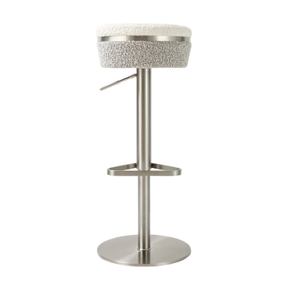 Astro - Boucle Adjustable Stool - White / Gray