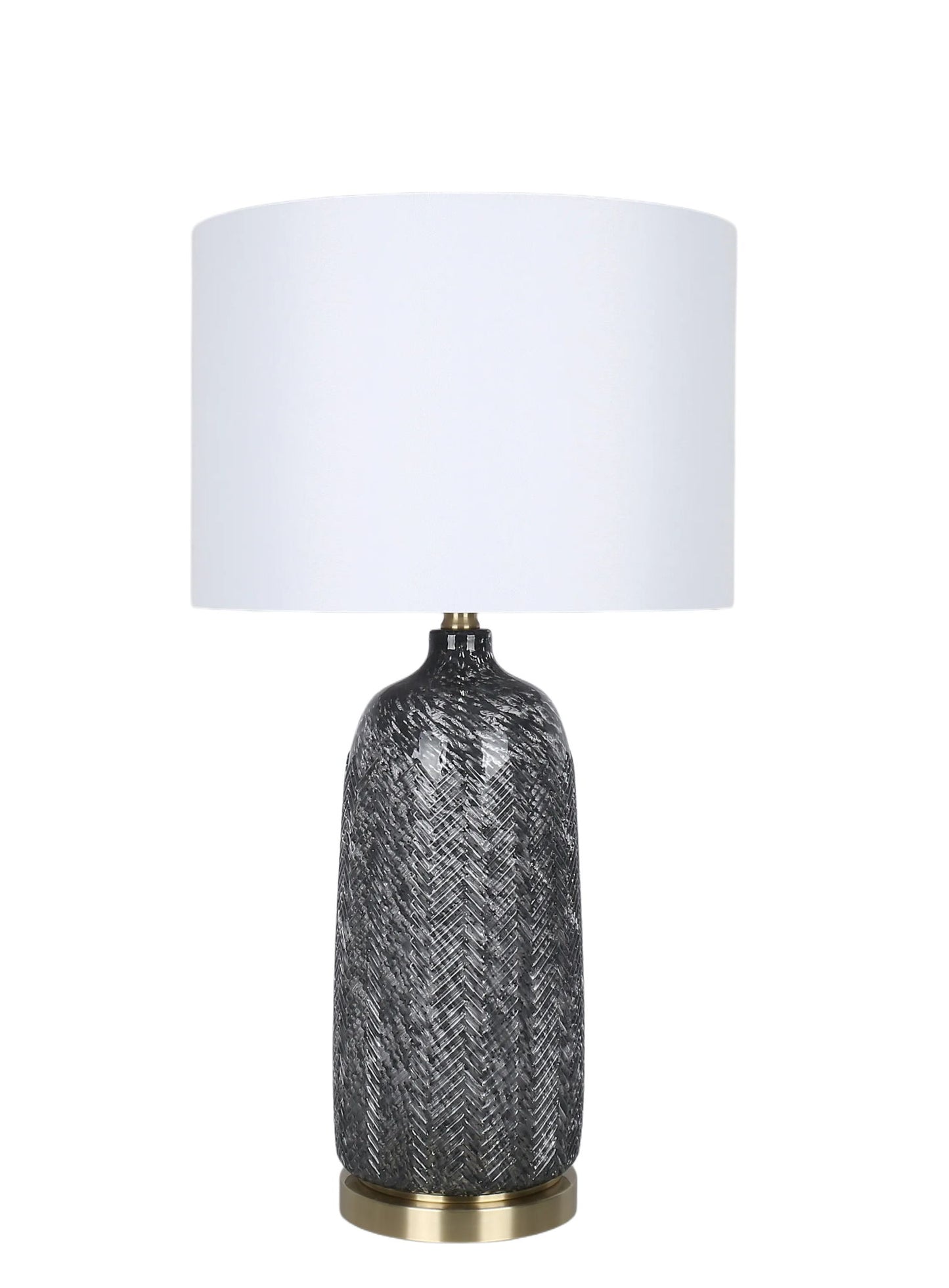 Midnight Weave Art Glass & Metal Table Lamp (Set of 2) - Midnight Weave Art Glass