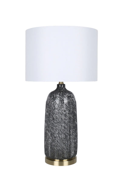 Midnight Weave Art Glass & Metal Table Lamp (Set of 2) - Midnight Weave Art Glass