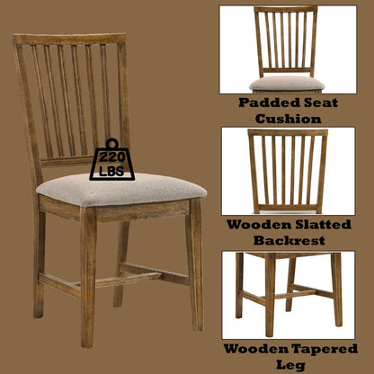 Wallace II - Side Chair (Set of 2) - Tan Linen & Weathered Oak