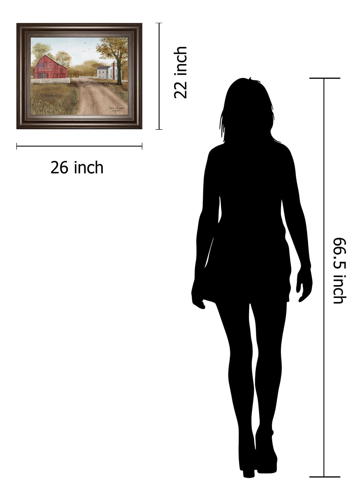 Summer In The Country By Billy Jacobs - Framed Print Wall Art - Dark Brown