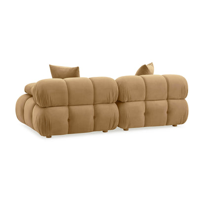 Calliope - Performance Velvet Modular Loveseat - Cafe Au Lait