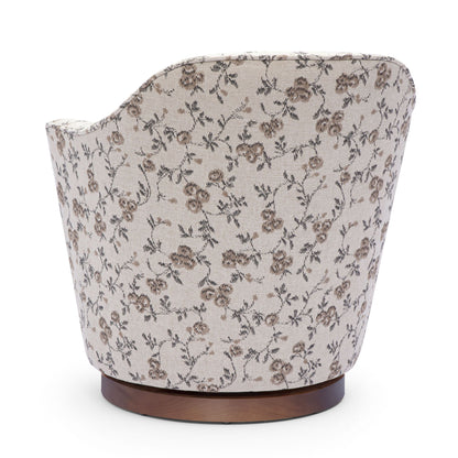 Skyla - Floral Jacquard Swivel Accent Chair - Beige