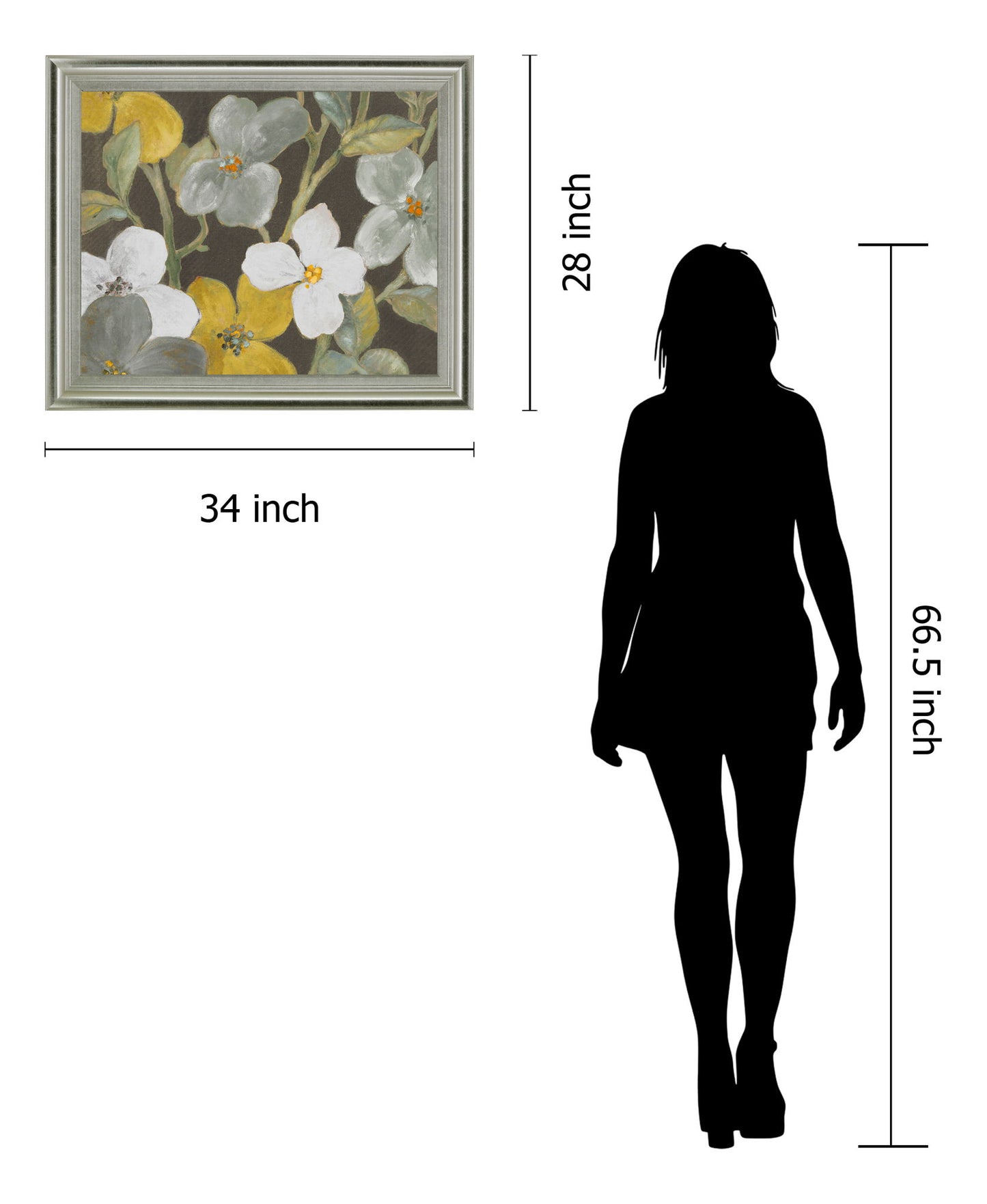 Golden Meadow Blossoms - 28" x 34" Framed Wall Art