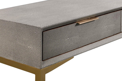 Pesce - Shagreen Console Table - Pearl Silver