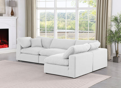 Comfy - 4 Piece Linen Fabric Modular Armless Sectional