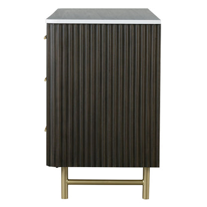 Clayten - Dresser - Marble Top & Espresso
