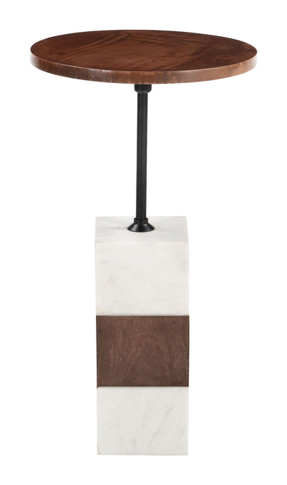 Stuk - Side Table - Brown / White