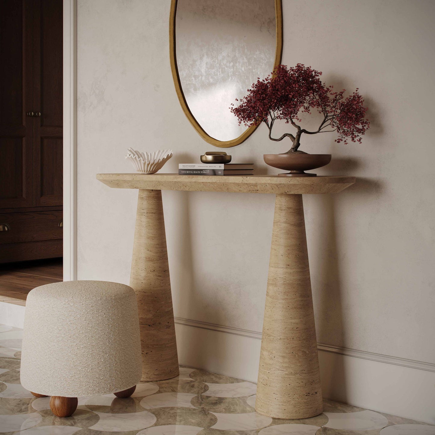 Sandra - Indoor / Outdoor Console Table - Travertine