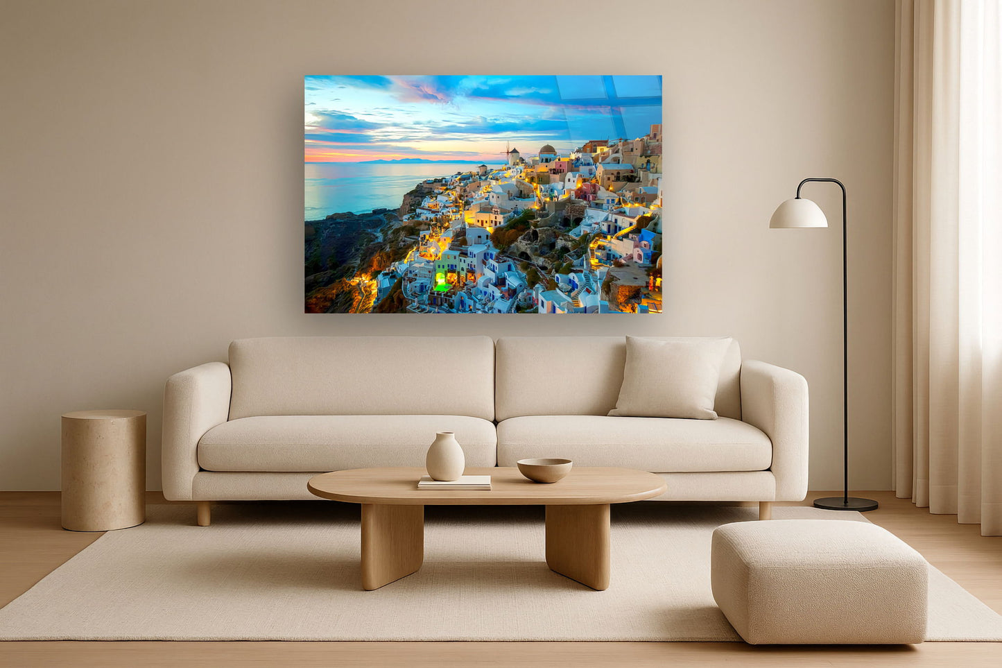 Tempered Glass With Foil - Greece - Blue