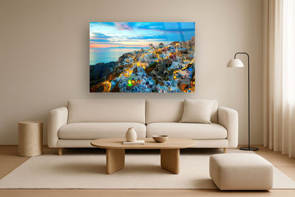 Tempered Glass With Foil - Greece - Blue