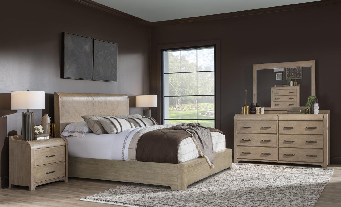 Flow - 2 Drawer Nightstand - Sandstone