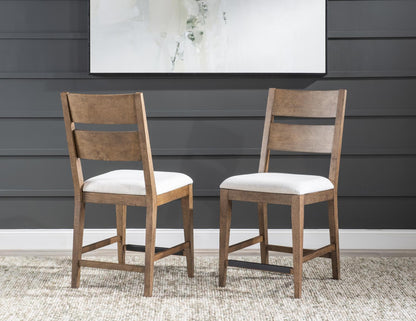 Artisan's Place - Ladder Back Counter Height Chair (Set of 2) - Vintage Pine Ironwood