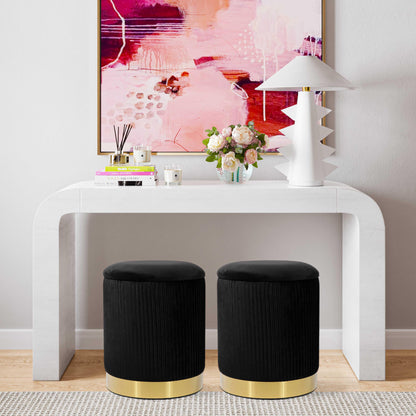 Zoe - Velvet Storage Ottoman