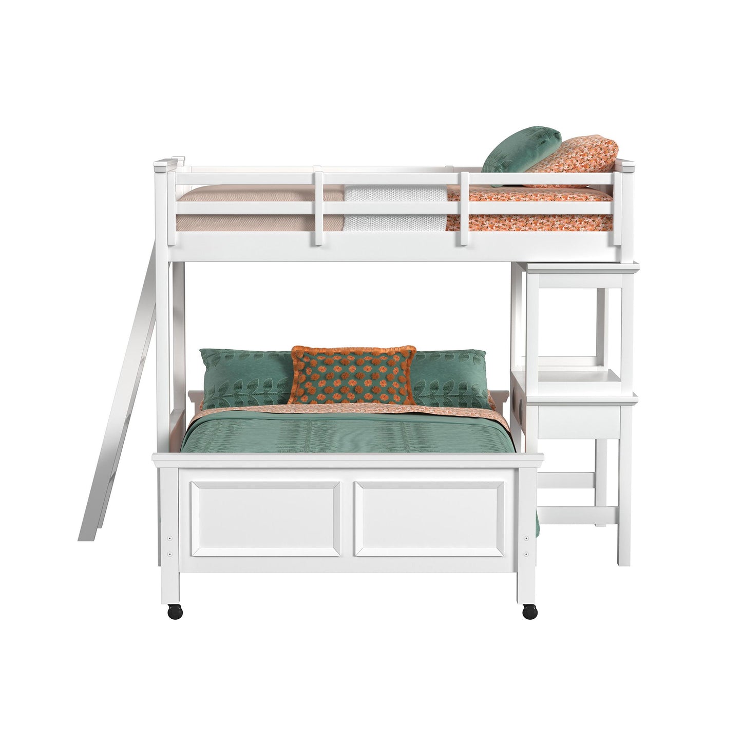 Hampton Kids - Loft Bed With Ladder And Desk With Speaker