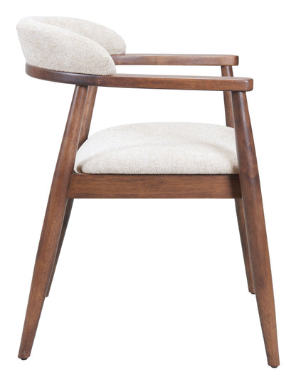 Goka - Dining Chair - Beige & Walnut