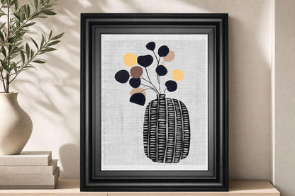 22x26 Decorated Vase with Plant III By Melissa Wang - Gray