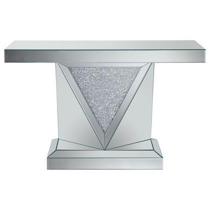 Amore - Mirrored Acrylic Entryway Sofa Console Table - Silver