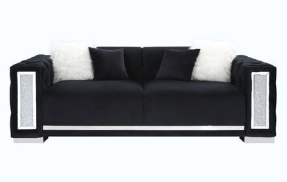 Trislar - Sofa With 4 Pillows (Same Lv01397) - Black Velvet