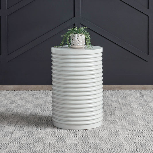 Berkley Square - Round Chairside Table - Linen & Khaki