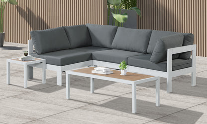 Nizuc - Outdoor Patio Modular Sectional 4 Piece - Grey - Fabric