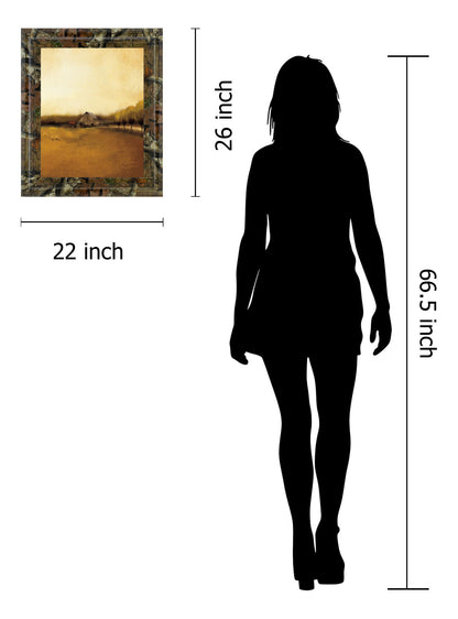 Rural Landscape I By Venter, T - Framed Print Wall Art - Light Brown