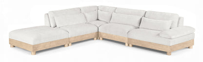 Turin - Chenille Fabric Upholstered Modular Sectional - White