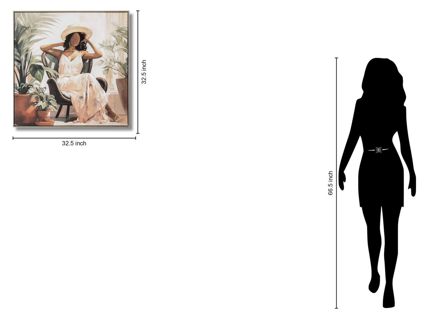 Sunlit Oasis Muse - 33" x 33" Framed Wall Art