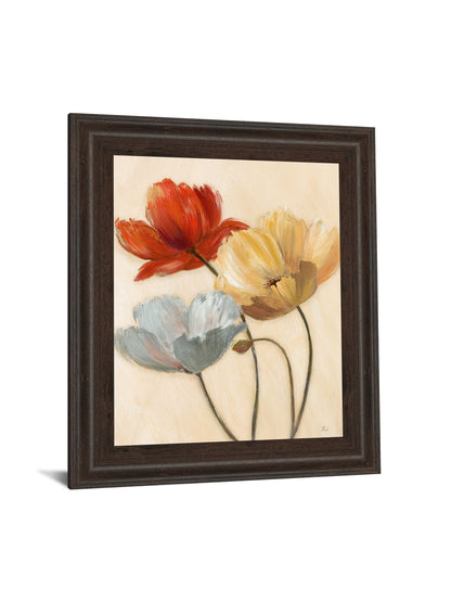 Poppy Palette Il By Nan - Framed Print Wall Art - Beige