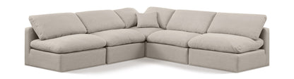Indulge - Linen 5 Piece Modular Corner Armless Sectional