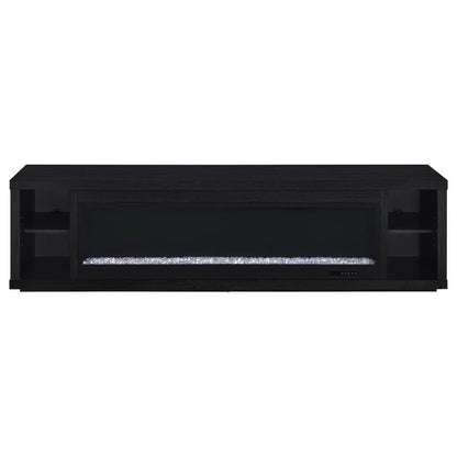 Deiter - 79" TV Stand Fireplace Media Console - Black