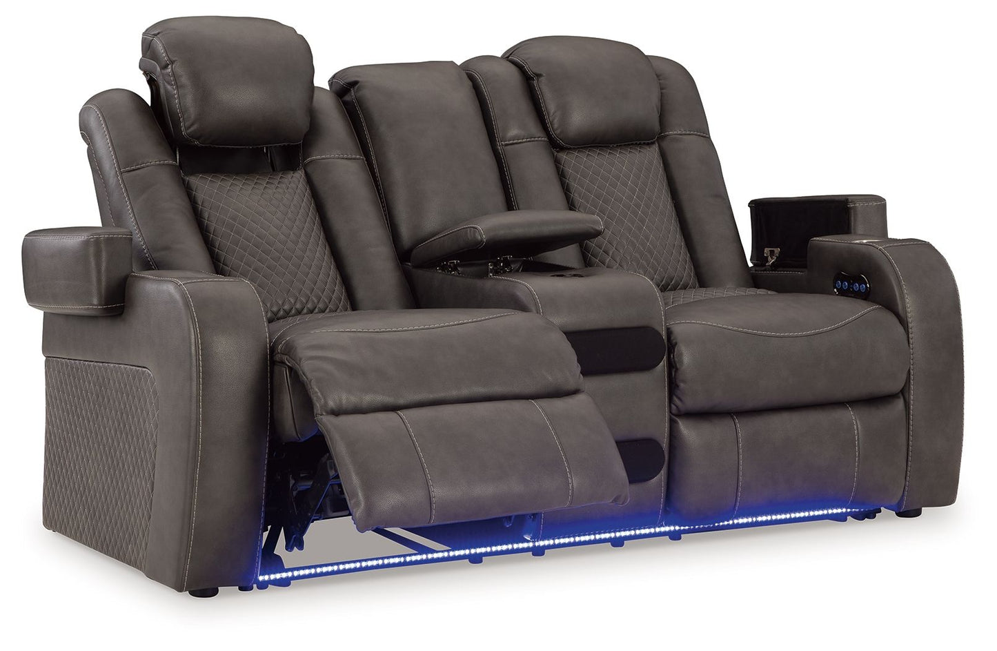 Fyne-dyme - Power Reclining Loveseat With Console/Adj Hdrst