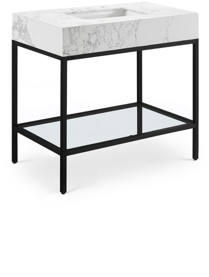 Marmo - Engineered Marble Bathroom Vanity With Black Base