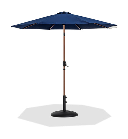 Fiji - Aluminum Patio Umbrella With Round Black And Teak Base