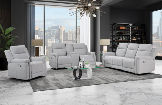 U1797 - Reclining Sofa / Console Reclining Loveseat / Glider Recliner - Gray