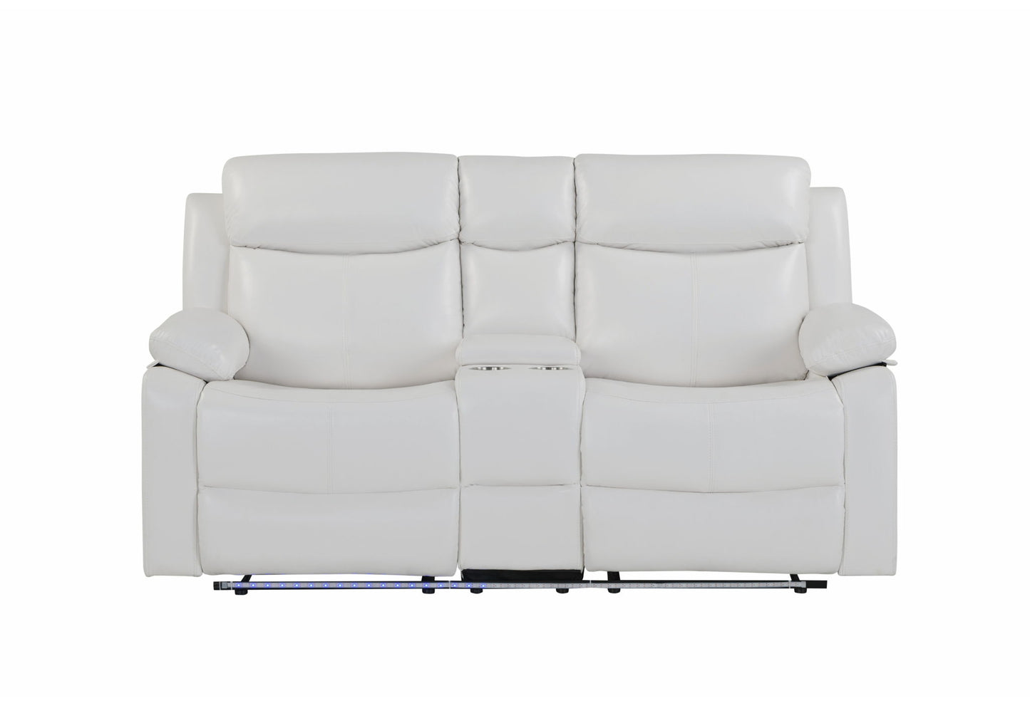 U6026 - Console Reclining Loveseat With LED And Speaker - White