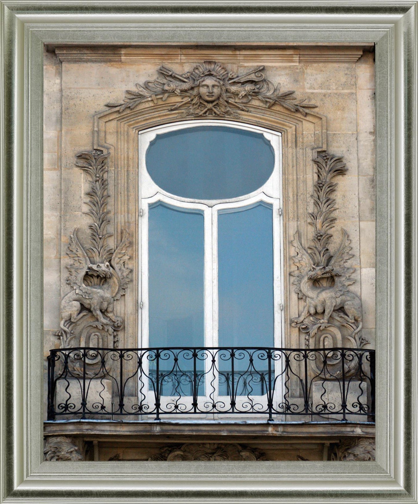 Ornate Balcony Gaze - 28" x 34" Framed Wall Art