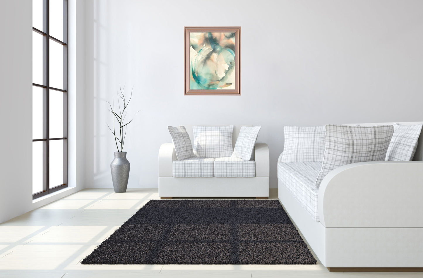 Aqua Mist - 28" x 34" Framed Wall Art - Light Blue