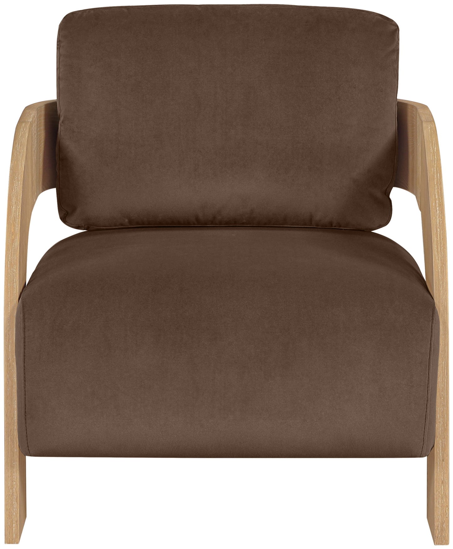 Cedra - Velvet Performance Fabric Upholstered Accent Chair - Natural Frame