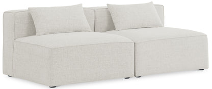 Cube - Linen Modular 2 Seat Armless Sofa