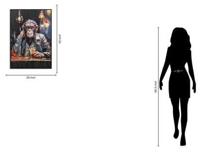 Pensive Primate Toast - 28" x 40" Framed Wall Art